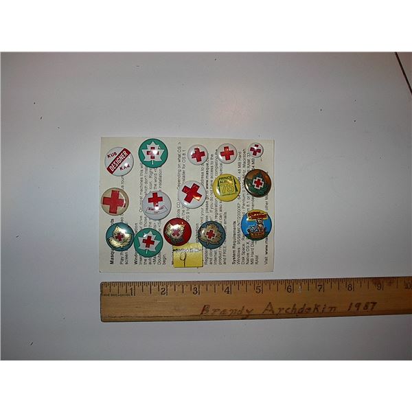 Set of 1950s Red Cross badges