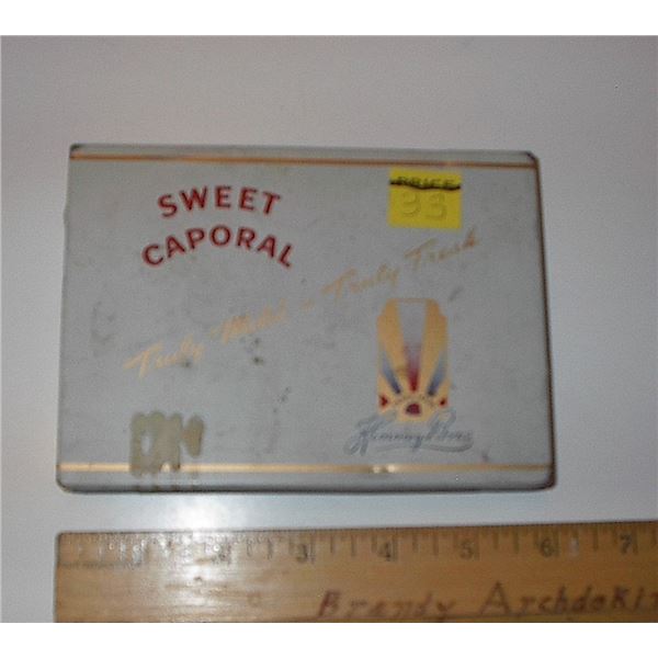 Diabetic book and Caprol Cigar tin