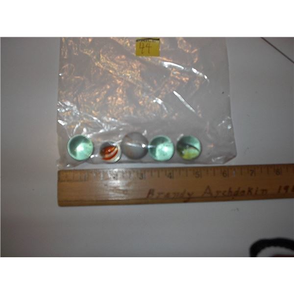 Bag of five large marbles