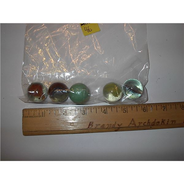 Bag of five large marbles