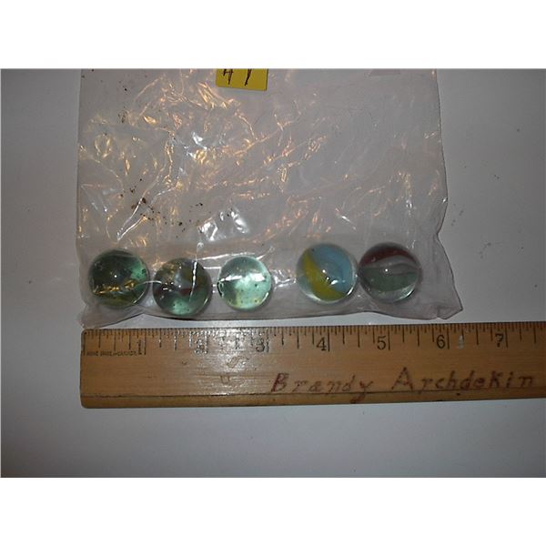 Bag of five large marbles