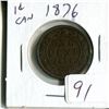 Image 1 : 1 cent Canadian 1876 penny coin
