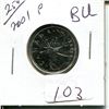 Image 1 : 25 cents Canadian 2001 "P" BU quarter coin