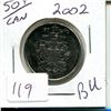 Image 1 : 50 cents Canadian 2002 BU fifty cent piece coin