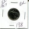 Image 1 : 5 cents Canadian 1967 BU nickel coin