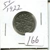 Image 1 : 5 cents Candian 1922 nickel coin