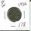 Image 1 : 5 cents Canadian 1936 nickel coin