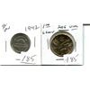 Image 1 : 5 cents Canadian 1942 + 2006 Loonie UNC  coin