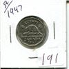 Image 1 : 5 cents Canadian 1947 nickel coin