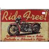 Image 1 : Tin Sign Ride Free