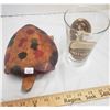 Image 1 : Antique Mothers Pizza Glass + Antique Turtle Box