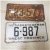 Image 1 : 1959 x2 Saskatchewan Liscence Plate vintage original Sask plate