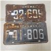 Image 1 : 1960 pair of Saskatchewan Liscence Plate vintage original Sask plate