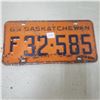 Image 1 : 1963 Saskatchewan Liscence Plate vintage original Sask plate