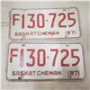 Image 1 : 1971 pair Saskatchewan Liscence Plate vintage original Sask plate