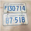 Image 1 : 1972 x2 Saskatchewan Liscence Plate vintage original Sask plate