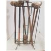 Image 1 : Croquet set very old original, includes two balls and vintage rack