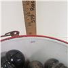 Image 4 : white metal Pail full of insulators glass insulators