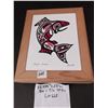 Image 1 : 668 HAIDA ART: TILE  PACIFIC SALMON BIX “87 WOOD BOX