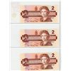 Image 2 : Lot of 3 Consecutive Serial Number 1986 $2 notes. Thiessen-Crow signatures. BUV Prefix. BC-55b. Gem 