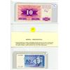 Image 1 : Lot of 2 notes from Bosnia-Herzegovina. Former Yugoslavian state declares independence. Unc & VF+.