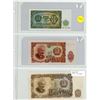 Image 1 : Lot of 3 Bulgarian notes. First notes issued by Communist government. 1951 3 Leva, 10 Leva and 50 Le