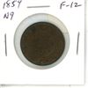 Image 1 : 1859 Canadian Victorian Large Cent. Narrow 9 variety. Second cent issued by the Province of Canada. 