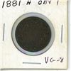 Image 1 : 1881H Canadian Victorian Large Cent. Obverse 1. Heaton Mint. VG-8.