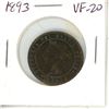 Image 1 : 1893 Canadian Victorian Large Cent. VF-20.