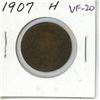Image 1 : 1907H Canadian Large Cent. Heaton Mint. VF-20.
