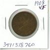 Image 1 : 1908 Canadian Large Cent. The first Large Cent minted in Ottawa. VF-20.