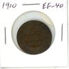Image 1 : 1910 Canadian Large Cent. The last Large Cent issued for King Edward VII. EF-40.