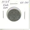 Image 1 : 1935 Far Rim Nickel 5 Cents. S is Far from Rim. VF-20.