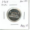 Image 1 : 1964 Extra Water Line Nickel 5 Cents. AU-55. Lustrous. Scarce.