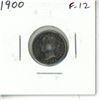 Image 1 : 1900 Victorian Silver 10 Cents. Formerly made into a pin. F-12.