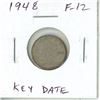 Image 1 : 1948 Silver 10 Cents. Key Date. Mintage of 422,741. F-12.