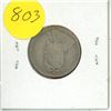 Image 2 : 1904 Canadian Silver 25 Cents. Key Date. Mintage of 400,000. G-4.