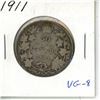 Image 1 : 1911 Silver 50 Cents. First 50 Cents issued for King George V. Key Date. Mintage of 209,972. VG-8.