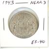 Image 1 : 1943 Near 3 Silver 50 Cents. World War II issue.  EF-40.