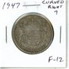 Image 1 : 1947 Curved Right 7 Silver 50 Cents. F-12.