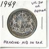 Image 1 : 1949 Silver 50 Cents. Hearing Aid in King’s Ear from a Die Clash. VF-20 or better.