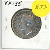 Image 2 : 1949 Silver 50 Cents. Hearing Aid in King’s Ear from a Die Clash. VF-20 or better.
