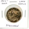 844  1952  2002 Loon Family Dollar. Only available in the Specimen set. Specimen Strike. Scarce.