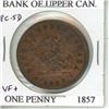 Image 1 : 1857 Province of Canada Bank of Upper Canada One Penny Token. PC-5D. VF+. St. George slaying a Drago