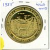 Image 2 : Wildwood Alberta 1985 Trade Dollar. Issued by the Elks Lodge. Celebrating Coin World Coin Week. Unci