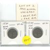 Lot of 2 1934 Nickel 5 Cents Varieties. Near Rim & Far Rim. Both VF-20.