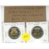 Image 1 : Lot of 2 Canadian 2019 D-Day Toonies. Colourized and Regular. Both BU from an original roll.