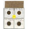 Image 1 : Complete set of 4 1948 & 1949 Canadian Small Cent Varieties: A Between Denticles & A To Denticle for
