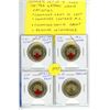 Image 1 : Complete set of 4 Canadian United Nations Loonie Varieties. Colourized with shift to left, Colourize