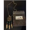 Image 1 : 1019- SS DREAM CATCHER/TURQUOISE FEATHER NECKLACE 18’INCHES